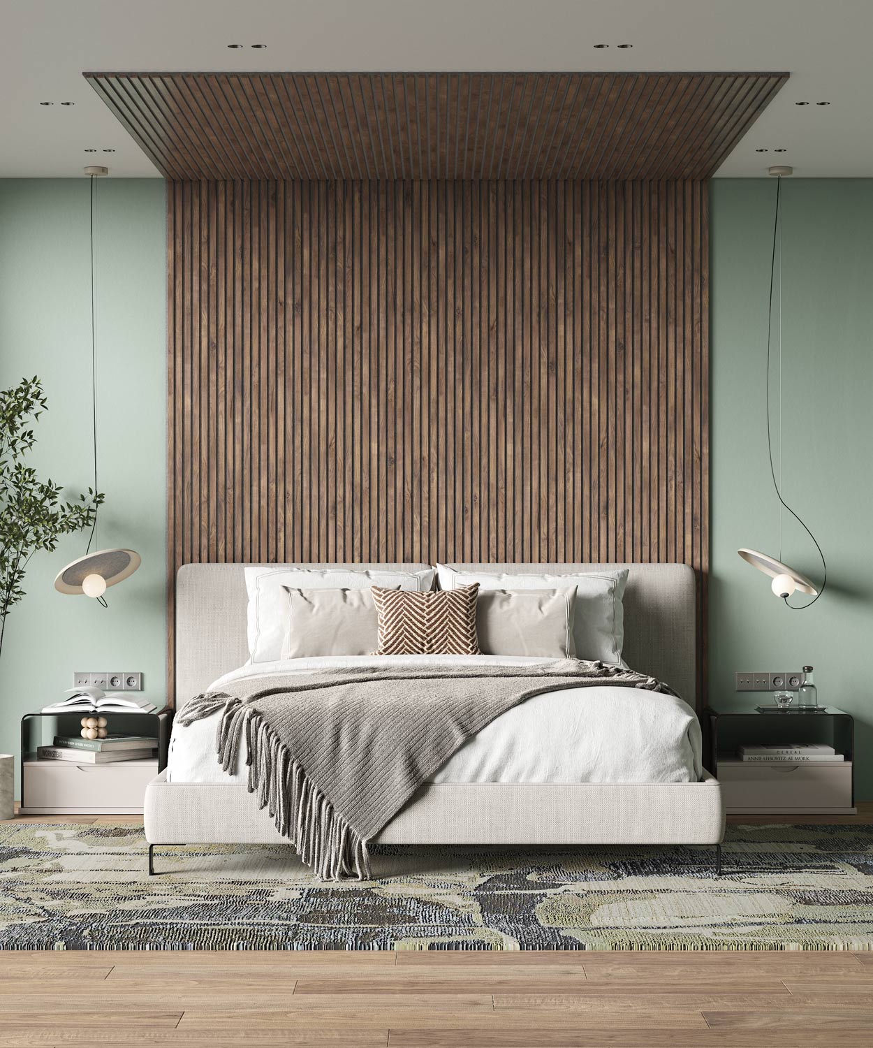 МДФ стеновая панель акустическая Cosca Decor Сканди Дуб Старинный Натуральный серый войлок 2750×600×19 фото в интерьере